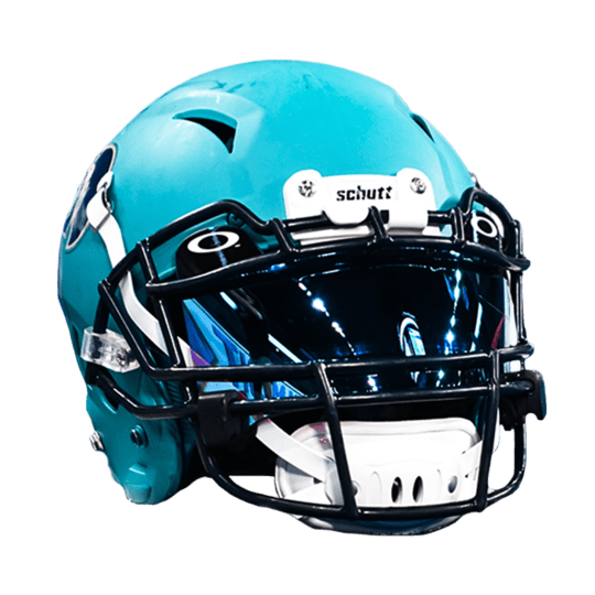 Massachusetts Pirates "Vintage" Teal Game Worn Helmet